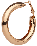 Gold hoop earring on a transparent background